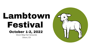 Lambtown Festival 2022 Dates and Logo of white lamb on a green circle